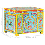 vidaXL Boîte de rangement peinte à la main 50x40x40 cm Manguier solide