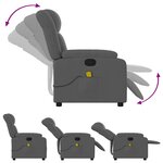 vidaXL Fauteuil de massage inclinable Gris foncé Tissu