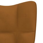 vidaXL Chaise à bascule avec repose-pied Marron Velours