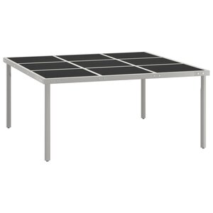vidaXL Table de salle à manger de jardin 170x170x74 5cm Verre et acier