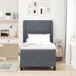 vidaXL Cadre de Lit avec Matelas Gris Foncé 90x190 cm Velours