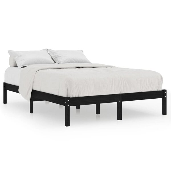 vidaXL Cadre de lit sans matelas noir bois massif
