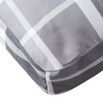 vidaXL Coussin de palette motif à carreaux gris 60x40x12 cm tissu