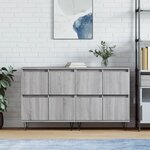 vidaXL Buffets 2 Pièces sonoma gris bois d'ingénierie