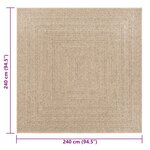 vidaXL Tapis ZIZUR 240x240 cm aspect de jute intérieur et extérieur
