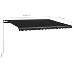 vidaXL Auvent automatique sur pied 400x350 cm Anthracite