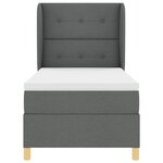 vidaXL Lit à ressorts avec matelas gris foncé 100x200 cm Tissu