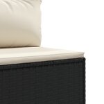 vidaXL Salon de jardin 4 Pièces avec coussins Noir Résine tressée