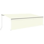vidaXL Auvent rétractable manuel avec store et LED 5x3 m Crème
