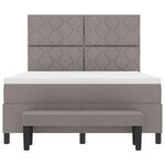 vidaXL Lit à ressorts avec matelas et banc taupe 160x200 cm en tissu