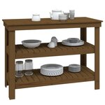 vidaXL Banc de travail Marron miel 110 5x50x80 cm Bois de pin massif