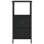 vidaXL Tables de chevet 2 Pièces noir 34x35 5x70 cm bois d'ingénierie