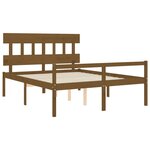 vidaXL Lit pour personne âgée sans matelas marron miel bois massif