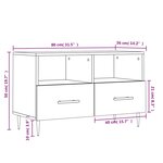 vidaXL Meuble TV Noir 80x36x50 cm Bois d'ingénierie