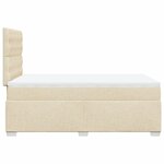 vidaXL Sommier à lattes de lit avec matelas Crème 120x200 cm Tissu