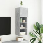 vidaXL Meuble TV avec lumières LED gris béton 30 5x30x90 cm