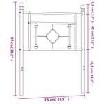 vidaXL Tête de lit métal noir 80 cm