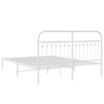 vidaXL Cadre de lit métal sans matelas et tête de lit blanc 160x200 cm