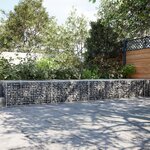 vidaXL Panier gabion avec couvercle 1100x100x50 cm fer galvanisé