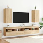 vidaXL Meubles TV muraux lumières LED 2 Pièces chêne sonoma 30 5x35x70 cm