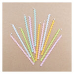 12 bougies longues torsadées pastel - 12cm