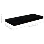 vidaXL Étagère murale flottante 4 Pièces Noir brillant 60x23 5x3 8 cm MDF