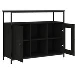 vidaXL Buffet noir 100x35x80 cm bois d'ingénierie