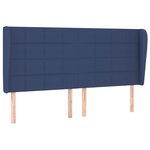 vidaXL Tête de lit avec oreilles Bleu 203x23x118/128 cm Tissu