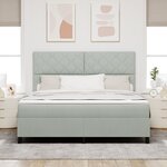 Lit à ressort vidaXL avec matelas et lumière LED Gris clair 180x200 cm Velours