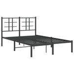 vidaXL Cadre de lit métal avec tête de lit noir 120x200 cm