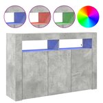 vidaXL Buffet Gris Béton Bois Reconstitué 116 x 30 x 75 cm Rectangulaire