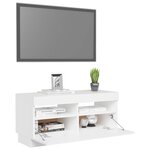 vidaXL Meuble TV avec lumières LED blanc 80x35x40 cm