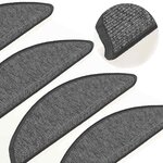 vidaXL Tapis d'escalier autocollants 15 Pièces 56x17x3 cm Beige et gris