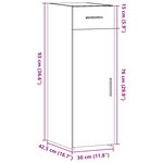 vidaXL Buffet chêne sonoma 30x42 5x93 cm bois d'ingénierie