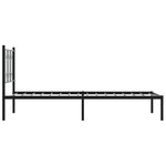 vidaXL Cadre de lit métal avec tête de lit noir 80x200 cm