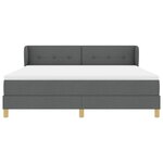 vidaXL Lit box spring avec matelas gris foncé 180x200 cm en tissu