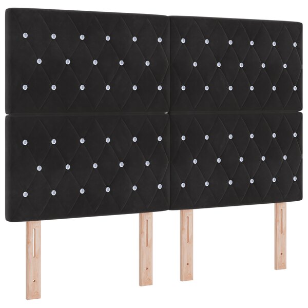 vidaXL Tête de Lit LED Noire 80 cm Velours