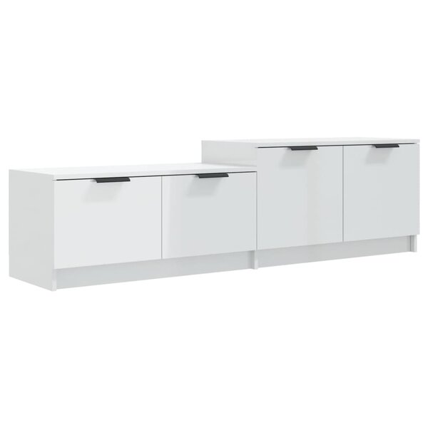 vidaXL Meuble TV blanc brillant 158 5x36x45 cm bois d'ingénierie