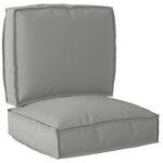 vidaXL Ensemble de coussins de palette 2 pièces en tissu Oxford gris
