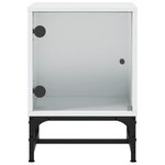 vidaXL Tables de chevet avec portes en verre 2 Pièces blanc 35x37x50 cm
