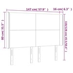 vidaXL Tête de lit à LED Gris foncé 147x16x118/128 cm Velours