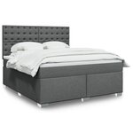 vidaXL Sommier à lattes de lit avec matelas Gris foncé 180x200cm Tissu