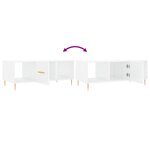 vidaXL Table basse Blanc brillant 102x50x40 cm Bois d'ingénierie