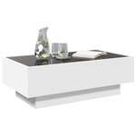 vidaXL Table basse avec LED blanc 90x50x30 cm bois d'ingénierie