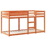 vidaXL Lit superposé avec toit cire marron 90x200cm bois de pin massif