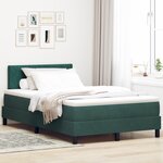 vidaXL Lit à Ressorts avec Matelas & LED Vert Foncé 120x190 cm en Velours