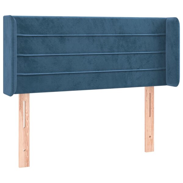 vidaXL Tête de lit avec oreilles Bleu foncé 103x16x78/88 cm Velours