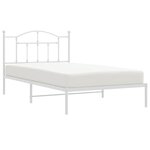 vidaXL Cadre de lit métal sans matelas et tête de lit blanc 100x200 cm