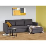 Canapé d'angle convertible réversible 3 places - Tissu gris - Contemporain - L 222 x P 150 x H 86 cm - CATS