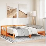 vidaXL Lit de jour sans matelas cire marron 90x190 cm bois pin massif